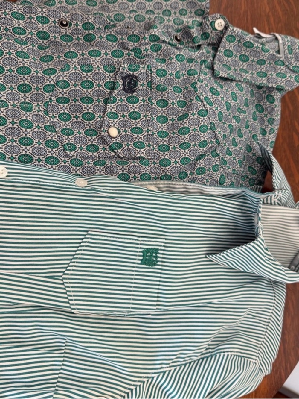 Cinch Women's Green Patterned & Striped Button-Down Shirt Set& shoes-for Katie